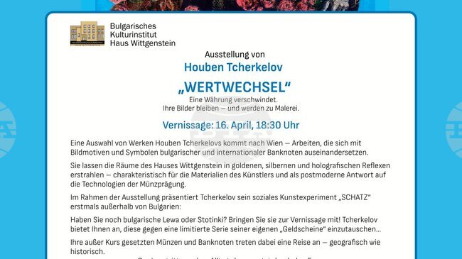 Houben Tcherkelov’s "Wertwechsel" Exhibition Opens in Vienna to Mark Bulgaria’s Eurozone Entry