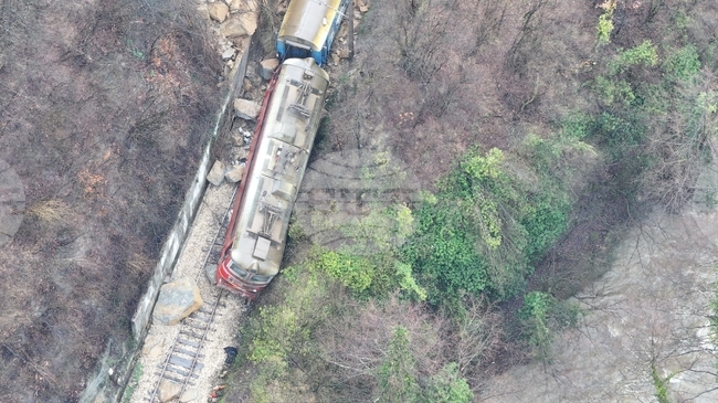 Екипи на НКЖИ извършват оглед в района на инцидента с дерайлиралия влак в междугарието Царева ливада – Трявна