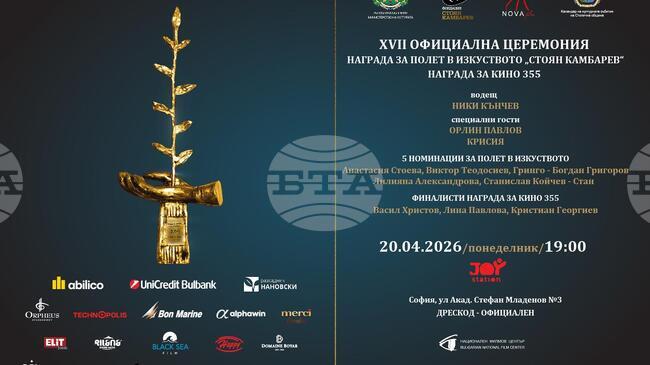 Фондация „Стоян Камбарев“ връчва своите награди на официална церемония в София