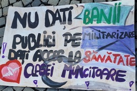 Румъния - акция в Букурещ под надслов „Протест срещу войната - казваме „не“ на съучастието на Румъния в империалистическата война, започната от САЩ и Израел“