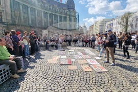Румъния - акция в Букурещ под надслов „Протест срещу войната - казваме „не“ на съучастието на Румъния в империалистическата война, започната от САЩ и Израел“