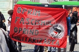 Румъния - акция в Букурещ под надслов „Протест срещу войната - казваме „не“ на съучастието на Румъния в империалистическата война, започната от САЩ и Израел“