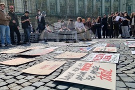 Румъния - акция в Букурещ под надслов „Протест срещу войната - казваме „не“ на съучастието на Румъния в империалистическата война, започната от САЩ и Израел“