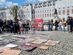 Румъния - акция в Букурещ под надслов „Протест срещу войната - казваме „не“ на съучастието на Румъния в империалистическата война, започната от САЩ и Израел“