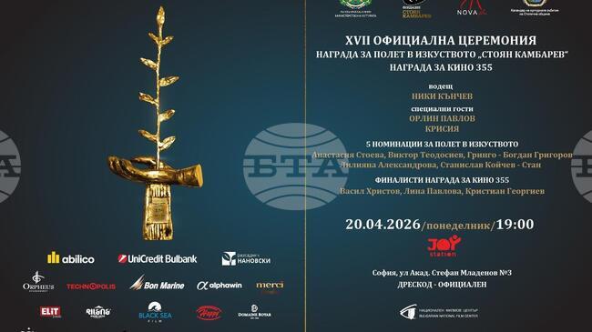 Фондацията „Стоян Камбарев“ ще връчи наградите на церемония в София