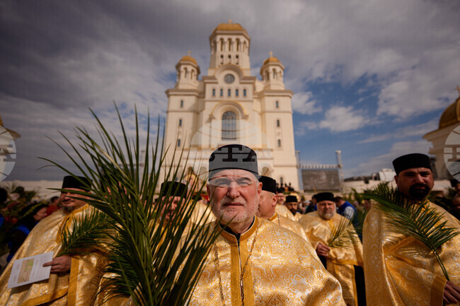 APTOPIX Romania Orthodox Palm Sunday
