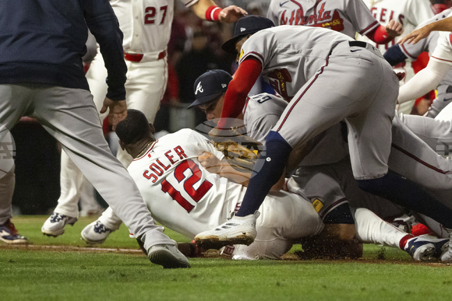 APTOPIX Braves Angels Baseball