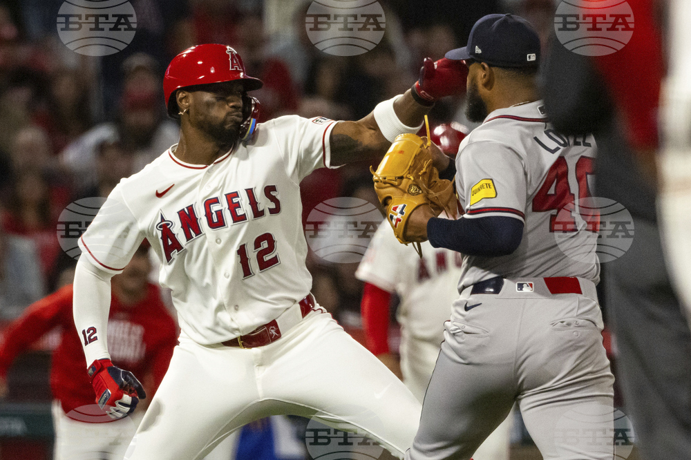 APTOPIX Braves Angels Baseball