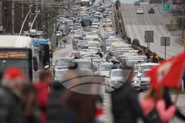 Футболен клуб ЦСКА-София - шествие - задръстване