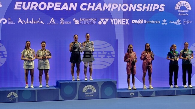 Стефани Стоева и Габриела Стоева спечелиха титлата на двойки на Европейското първенство по бадминтон в Испания