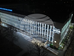 Българска телеграфна агенция - фасада - бяло осветление - Възкресение Христово