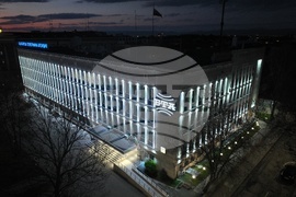 Българска телеграфна агенция - фасада - бяло осветление - Възкресение Христово