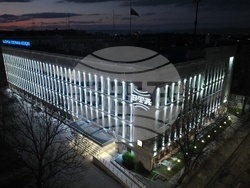 Българска телеграфна агенция - фасада - бяло осветление - Възкресение Христово