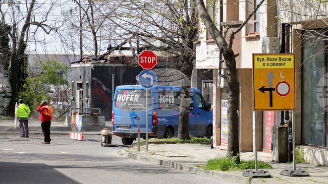 Дъжд забавя ремонта на бул. "Иван Вазов" в Бургас, част от трасето на Джиро д’Италия
