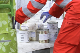 Ямбол - БЧК - хранителни помощи - раздаване