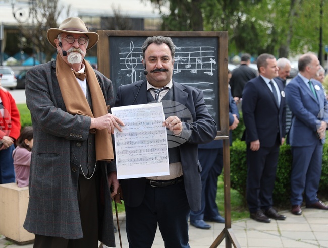 Русе - възстановка по повод на 134 години от написването на българския всеучилищен химн от Стоян Михайловски
