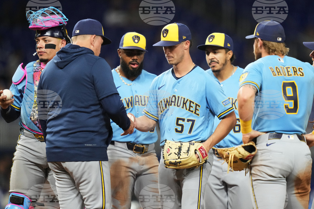 Brewers Marlins Baseball