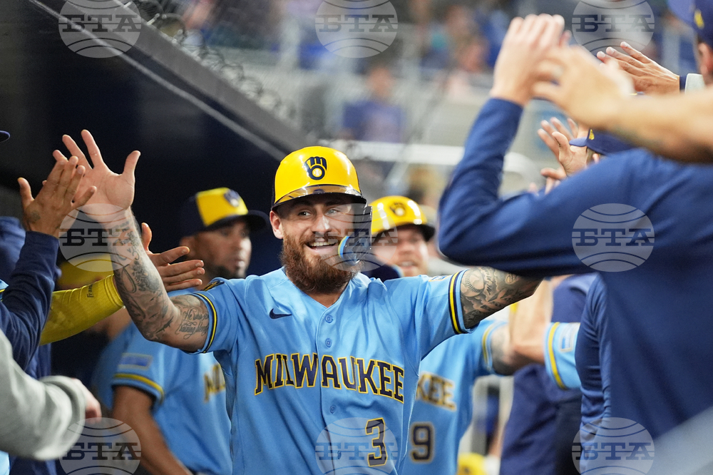 Brewers Marlins Baseball