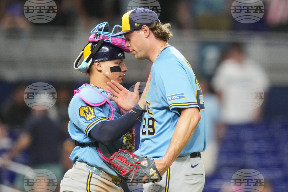 Brewers Marlins Baseball