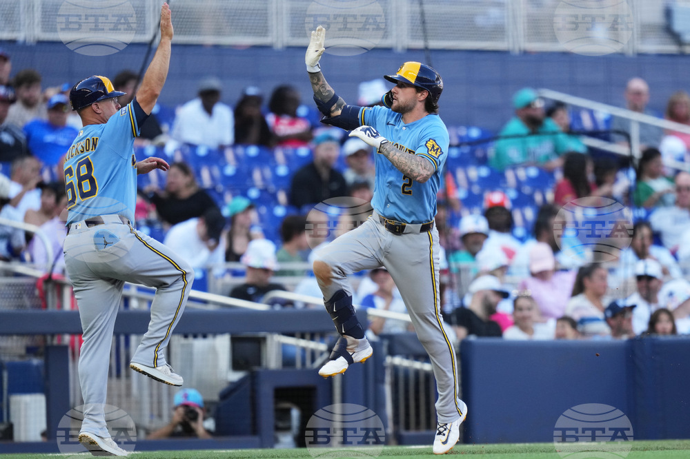 Brewers Marlins Baseball