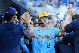 Brewers Marlins Baseball