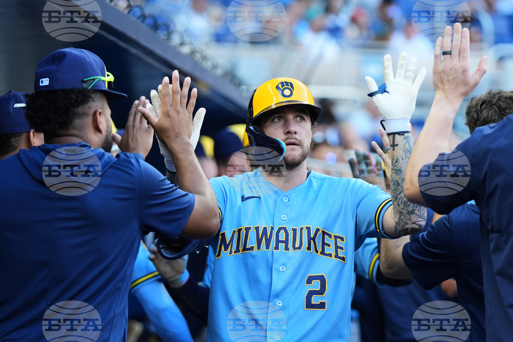 Brewers Marlins Baseball