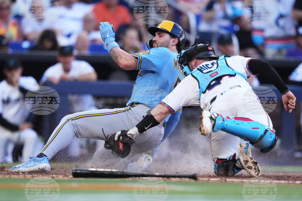 Brewers Marlins Baseball