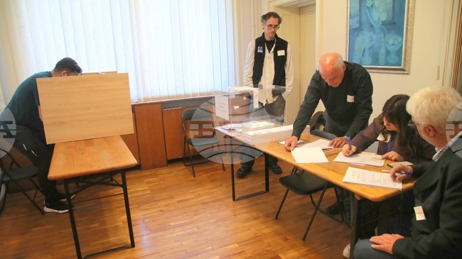 В избирателната секция в Цариброд има опашки от желаещи да гласуват, част от гласоподавателите пристигнаха от България 