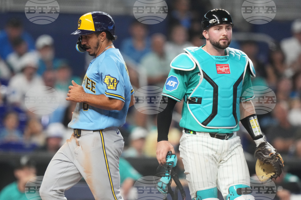 Brewers Marlins Baseball