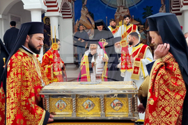 Румъния - Драганещ-Влашка - поклонение пред Честната глава на Свети Георги Победоносец