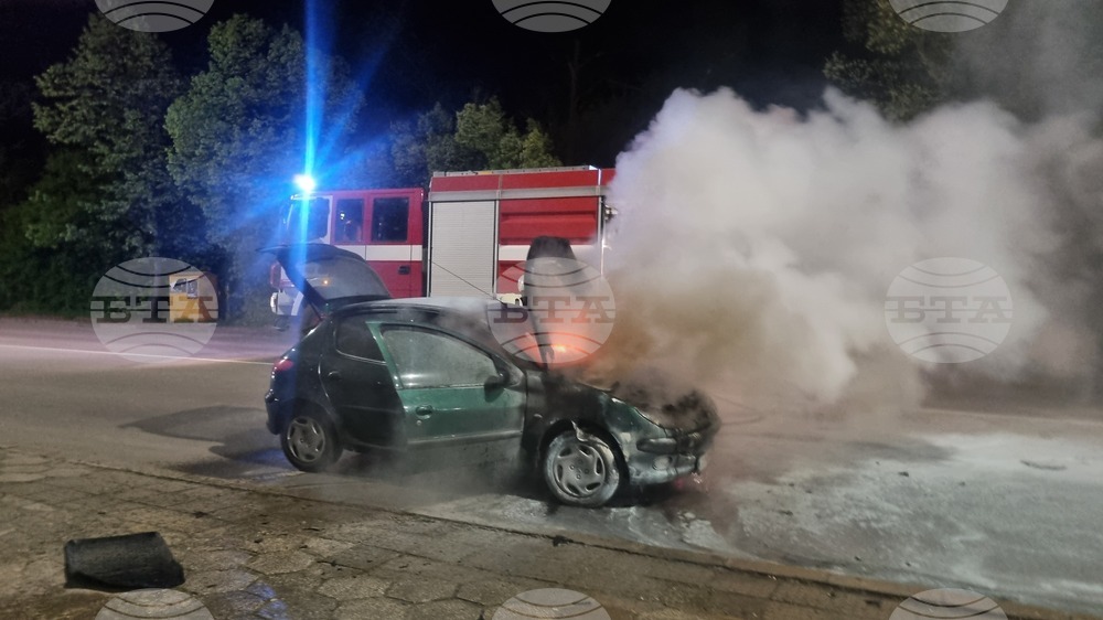 Лек автомобил се запали на централен булевард в Търговище