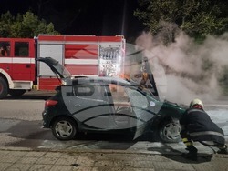 Търговище - инцидент - самозапалил се автомобил