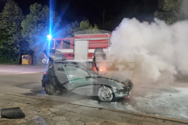 Търговище - инцидент - самозапалил се автомобил