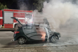 Търговище - инцидент - самозапалил се автомобил