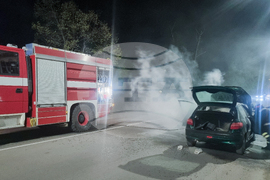 Търговище - инцидент - самозапалил се автомобил