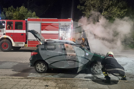 Търговище - инцидент - самозапалил се автомобил