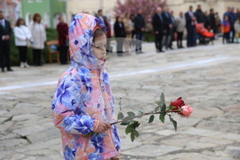 Панагюрище - 150 години от Априлското въстание - гирлянда - полагане