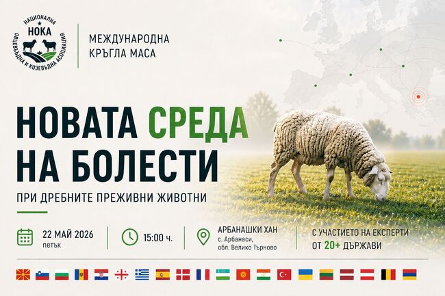 Международна кръгла маса за болестите при овце и кози ще бъде акцент на Националния събор на овцевъдите