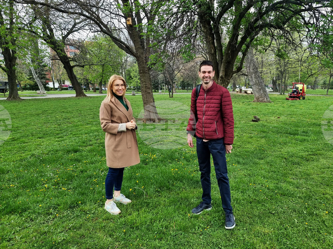 Десислава Билева - проверка на дейностите по косенето в столичния парк "Заимов"