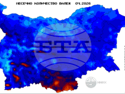 Фигура 3. Месечна сума на валежа в мм (л/кв. м).