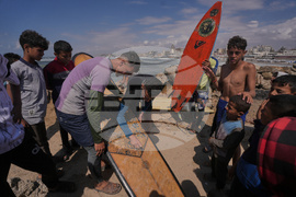 APTOPIX Israel Palestinians Gaza Surf