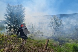 Село Разбойна - пожар - гасене