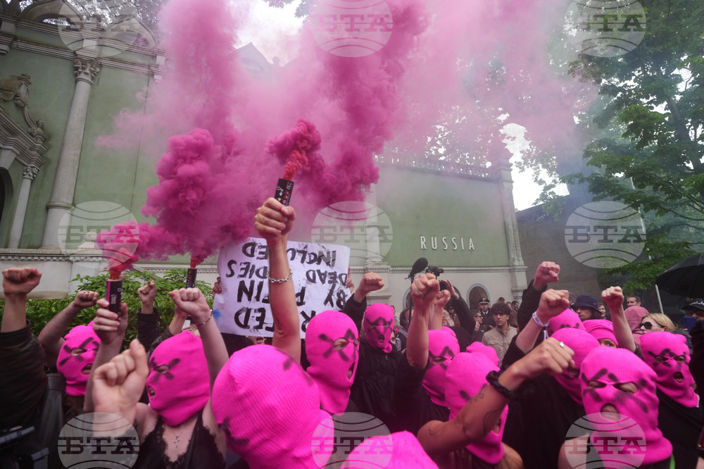 Italy Venice Biennale Protest