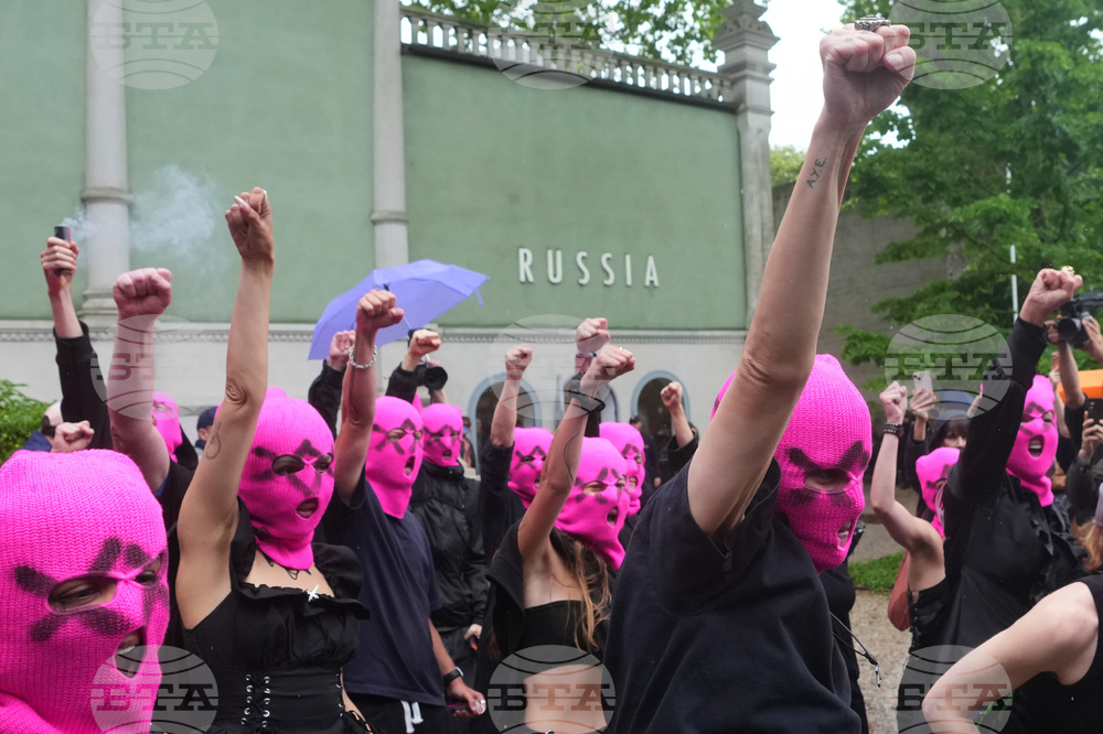 Italy Venice Biennale Protest
