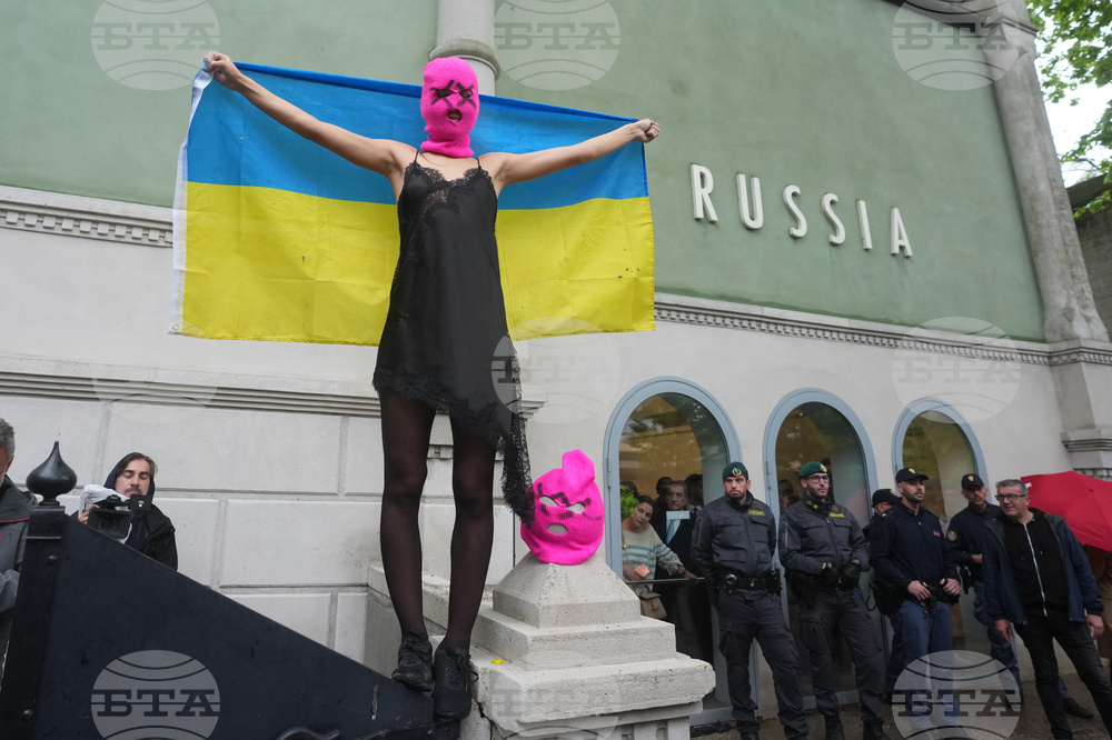 Italy Venice Biennale Protest