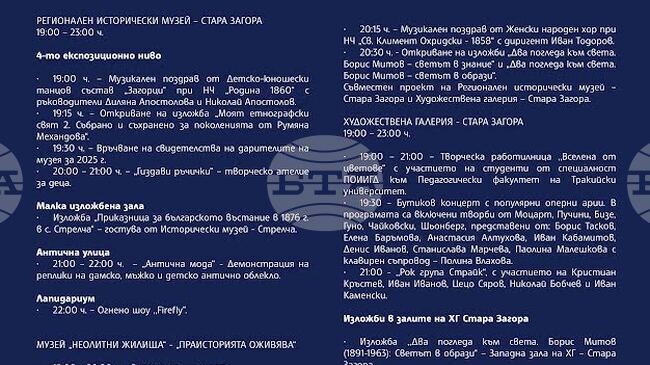За поредна година Стара Загора ще се включи в инициативата Европейска нощ на музеите