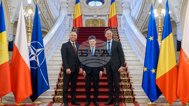 Румънският президент Никушор Дан проведе координирани срещи с Карол Навроцки и Марк Рюте преди срещата на върха на "Букурещката деветка"