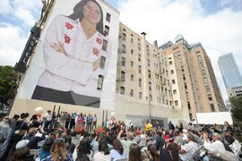 Joyful Crowd Celebrates Dolores Huerta as AHF’s New Robert Vargas Mural Unveiled