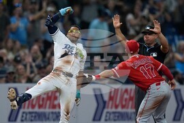 APTOPIX Angels Rays Baseball