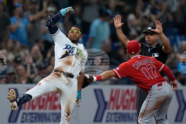 APTOPIX Angels Rays Baseball